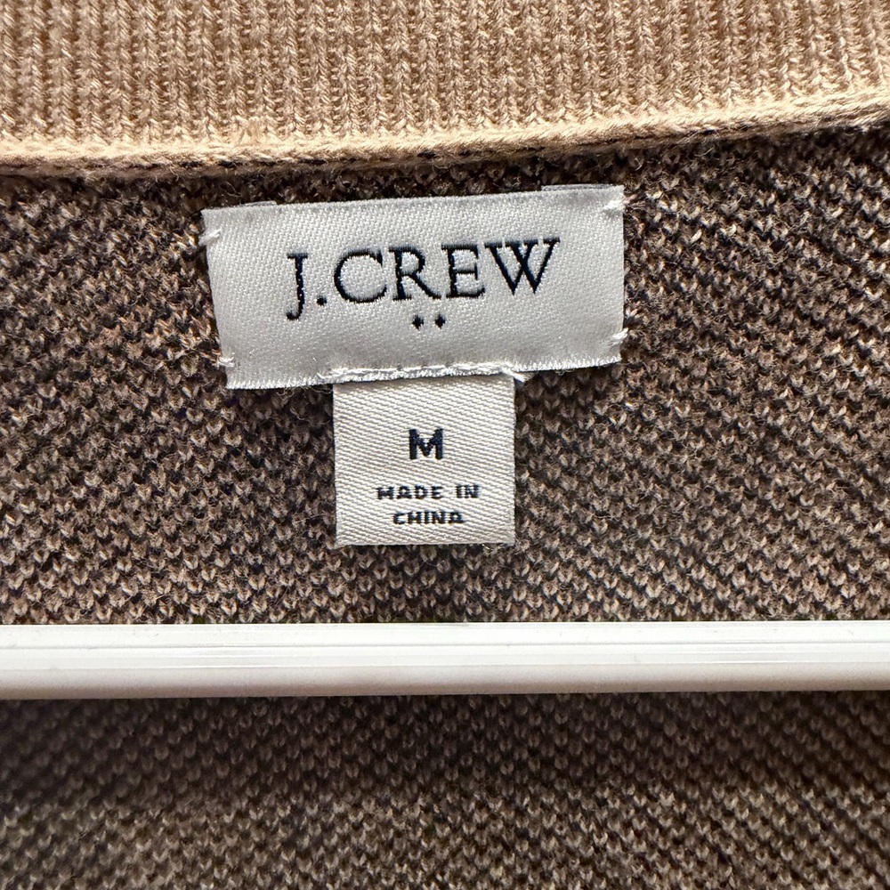 J.Crew Textured Knit Sweater in Tan and Cream, Leopard Print - Picture 2 of 4